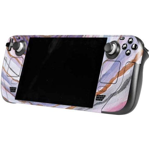 Lilac Watercolor Geode Steam Deck Handheld Gaming Computer Skin